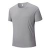 Ropa de trabajo de verano, camiseta de seda de hielo, secado rápido, cuello redondo, manga corta, logotipo, ropa deportiva de fitness para empresas.