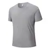 Camiseta de seda de hielo de verano para hombre, cuello redondo, ropa de secado rápido, manga corta, fina, transpirable, manga media, talla grande, deportiva, holgada, de moda.