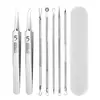 Set de Agujas para Acné de Acero Inoxidable Pinza para Acné No. Pinzas para Espinillas de 5 Celdas Aguja para Acné Herramienta de Belleza Clip de Célula