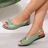 Comércio Exterior Transfronteiriço plus size outono 2026 novas sandálias rasteirinhas para mulheres, estilo europeu e americano moda sandálias com laço e bico peixe