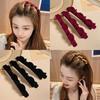 Pinza para el cabello trenzada flocada para mujer con flequillo en la frente, pinza lateral para cabello corto, artefacto para el período de transición, pinza para cabello suelto, tocado con pinza de pico de pato