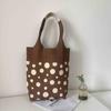 Nova Bolsa de Ombro Feminina Outono e Inverno Moda Versátil Grande Capacidade Bolsa Tote de Tricô Bolsa de Mão Simples Diária de Tricô