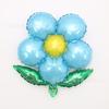 Nova folha verde cinco-pétala flor balão de filme de alumínio aniversário das crianças decoração do jardim de infância balão de flor de folha verde