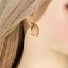 Brincos de Argola C de Metal Envoltos em Camadas, Modernos e Únicos, para Mulheres, Novos Brincos de Tarraxa Tendência de Nicho para Mulheres