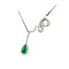 Collar de esmeraldas de alta calidad, lujo ligero, cadena de clavícula de esmeralda, cadena de clavícula totalmente de diamantes, colgante de tesoro colorido gota de agua, para mujer, venta al por mayor