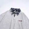 Camisa Polo Pesada Verão Masculina Manga Curta T-Shirt Estilo Ins Simples Solta Versátil Tendência Marca Gola Polo Manga Meia Mão Camiseta Estudante
