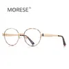 Montura Óptica Retro Redonda Exportación Punto 3175 Remache Clásico Alambre Dorado Protección Ocular Espejo Plano Gafas para Mujer Anti Luz Azul
