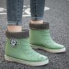 Nuevo Conjunto de Algodón para Mujer 2023 Zapatos de Lluvia Calientes Caña Corta PVC Suela Plana Zapatos de Goma para Lluvia para Mujer Zapatos Integrados para Temporada de Lluvias