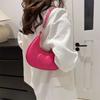 Bolso de Moda para Hombro Axila Bolso Media Luna 2024 Otoño Nuevo Bolso de Mano Bolso Dumpling Color Sólido Simple Elegante Bolso de Mujer