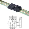 Huayi Mingtong Interruptor de Hebilla de Riel DIN35mm Hebilla de Sujeción Soporte de Montaje Aleación de Aluminio Base Negra y Blanca