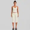 Conjunto de fitness transfronteiriço: top esportivo com gola halter, calça capri fitness de secagem rápida, conjunto de roupa para corrida e yoga