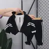 Coreano nuevo otoño niño deportes bate camisa cremallera conjunto de tres piezas para bebé niño cuello redondo suéter manga larga traje moda