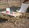 Puesto Multifuncional Octagonal Mesa para Rollos de Huevo Mesa Plegable Mesa de Comedor para Barbacoa en Patio de Casa Mesa de Madera Portátil para Ocio al Aire Libre