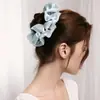 Scrunchie de Satén de Gama Alta Hecho a Mano con Borde de Cristal para Mujer, Nuevo Estilo de Accesorio para el Cabello de Celebridad de Internet Coreana, Lazo para el Cabello, Flor para el Cabello para Mujer