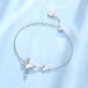 Fan Jia com selo de aço LOGO pulseira de flores de glicínias amor à primeira vista cintura pequena amor simples coelho rico Coração guardião