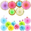 Venta caliente transfronteriza: Macaron, color caramelo, flor de papel, bola, abanico de papel, triángulos, piezas redondas, flores, decoración para jardín de infantes.