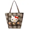 Nova Bolsa de Mão de Lã Xadrez Outono/Inverno da Maillard, Bolsa Transversal de Ombro Estilo Coreano College com Cabeça de Boneca