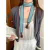 Bufanda Larga de Seda de Alta Gama Estilo Coreano para Mujer, Nuevo Modelo 2026, Bufanda Accesorios Versátil Artístico Estilo Bosque para Cuello