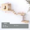 Árbol para Gatos de Pared DIY Marco de Escalada para Gatos Montado en Pared Rascador para Gatos Montado en Pared Plataforma de Salto para Gatos Estante para Gatos de Madera Maciza Cama para Gatos Integrada