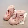 Sapatos de Menina, Botas Infantis, Botas Longas, Novos Modelos Outono e Inverno 2025, Botas Quentes de Algodão Antiderrapantes de Solado Macio para Crianças de Tamanho Médio e Grande