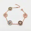 [07] versión coreana transfronteriza de ins moda lujo brújula de la suerte placa de estrella ocho estrellas Mans flores pulsera mujeres