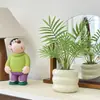 Traje de Flores Artificiales Nórdicas Planta Adornos Flores de Seda Flores Secas Flores Falsas de Plástico Decoración de Escritorio Sala de Estar Muebles para el Hogar Plantas en Maceta