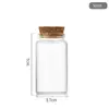 Cuello estrecho de 37 mm, tapón de corcho, vidrio de borosilicato alto, transparente, para hacer botellas de deriva, botellas creativas para dispensar dulces, botellas de deseos