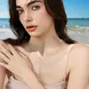 En Stock Estilo Minimalista Fresco y Etéreo Collar de Gota de Rocío de Cristal Transparente Cadena para Clavícula Única Versátil de Gama Alta de Nicho