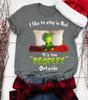 Camiseta de manga curta estampada com monstro de cabelo verde europeu e americano, desejo de Natal
