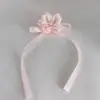 Pinza para el Cabello con Cinta de Flor Rosa Clip de Tela Hecho a Mano Accesorio Lolita Hanfu Adorno para el Cabello Dulce y Atmosférico