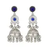 Pendientes de Borla con Campana Tallada Estilo Étnico Retro, Pendientes Artísticos Exquisitos Bohemios, Pendientes de Diseño Europeo y Americano