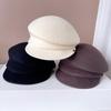 Gorra japonesa CA4L nueva con visera para mujer, gorro ecuestre de presión lateral para otoño e invierno, gorro australiano de fieltro de lana, gorro de moda de color liso.