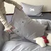 Encanto rosado y femenino~ Juego de 4 piezas de algodón 100% bordado con flores, lindo y fresco, alta cuenta de hilos, funda de edredón de algodón puro, sábana, cama