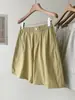 Shorts Casuais Leves Funcionais Finos Secagem Rápida Feminino Verão Cintura Alta Linha A Perna Larga Estilo Coreano Calças de Cinco Pontos Calças de Comprimento Médio