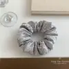 Scrunchie de Algodón Relleno Tachonado con Pedrería de Lujo para Mujer, Lazo para el Cabello Estilo Coreano, Cuerda para Moño, Accesorio para el Cabello