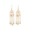 Elyuan imitación jade Hetian hebilla de seguridad aretes de pin de plata aretes clásicos de borla aretes de jade de estilo chino aretes para mujer