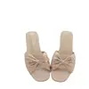 Nuevas Sandalias Planas de Satén con Lazo de Color Sólido para Mujer 2026, Pantuflas de Verano Estilo Hada con Punta Abierta y Diseño Elegante