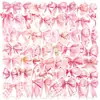 50 adesivos de laço rosa em aquarela para decorar cadernos, garrafas de água, computadores, malas, patinetes elétricos e acessórios de capacete