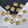Anel retangular de zircônia grande com furo passante multicolorido, nova caixa mágica de diamante, acessórios de contas para pulseira e colar DIY, liga metálica com furo reto