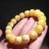 Cera de Abelha Flor Branca Cera de Abelha Contas Antigas Pulseira Contas Barril Âmbar Amarelo Frango Pulseira de Círculo Único Produtos Genuínos Pulseira Masculina e Feminina