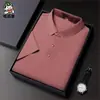 Camiseta de manga corta para hombre, fina, con solapa, de seda helada, manga media, polo para papá, una pieza para hombre, entrega
