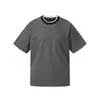 Rumeng Camiseta Básica de Manga Curta para Homem, Peça Dupla para o Dia a Dia, Verão, Unissex, Marca Tendência, Solta, Top de Camiseta para Casal