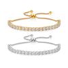 Pulseira tennis em zircônia com incrustação de cobre com ajuste de puxar design de moda tendência de luxo leve fornecimento direto de fábrica atacado