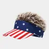 Comercio electrónico transfronterizo de Europa y Estados Unidos bandera estadounidense estrella de cinco puntas peluca rayada gorra de béisbol gorra más vendida de Amazon venta al por mayor