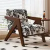 Silla Richard Nórdica de Madera Maciza Sillón Individual para Sala de Estar Silla de Ocio para Balcón Café Estilo Antiguo Silla Carbonizada