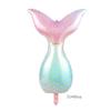 Em forma de sereia de alumínio filme balão mini 18 polegadas redonda sereia princesa oceano shell balão de cauda atacado