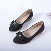 Zapatos planos de boca baja estilo coreano 2024 para mujer, tacón cuadrado, tacón grueso, cómodos zapatos tipo beanie con moño para mujer, talla grande