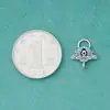 Anillo Doble Vintage de Plata de Ley 925 Colgante de Flor de Hibisco Cuerda Trenzada Hecha a Mano con Cuentas Accesorios de Joyería de Plata DIY Broche Accesorios para Pendientes