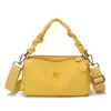 Bolsa Plissada Nova 2025 Feminina Coreana Nylon Repelente à Água Japonesa Transversal Pequena Quadrada Bolsa para o Dia a Dia Bolsa de Ombro