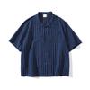 Beijie Men's American Style Fashion Brand 2024 Verão Nova Camisa Listrada Retro Camisa Masculina Manga Curta Top Ins Camisa